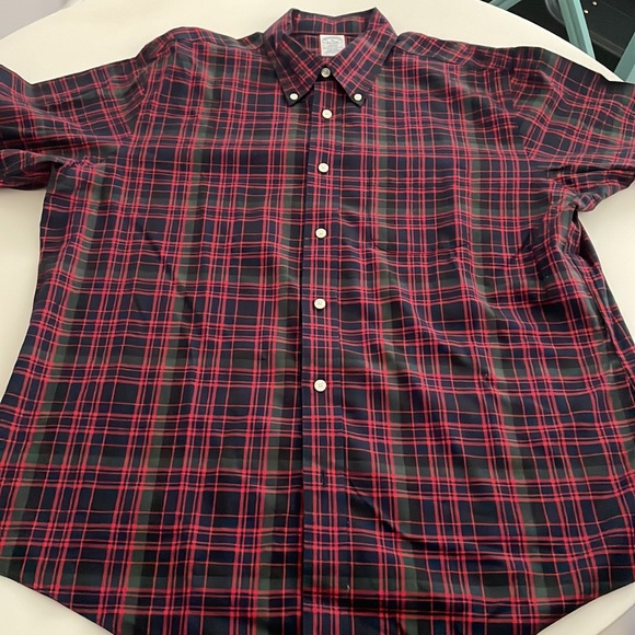 Brooks Brothers Plaid Red Green Navy long sleeve button down Shirt- XL - Picture 5 of 10